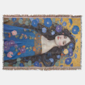 Mooie vrouw met ochtendglorie deken (Voorkant)