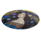 Mooie vrouw met ochtendglorie snijplank (Hoek)