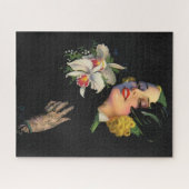 mooie vrouw met orchideeën legpuzzel (Horizontaal)