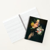 mooie vrouw met orchideeën notitieboek (Binnen)
