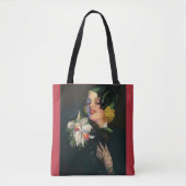 mooie vrouw met orchideeën tote bag (Voorkant)