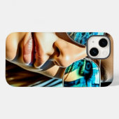 Mooie vrouw met reflectie van strandzonnebril Case-Mate iPhone case (Achterkant (horizontaal))