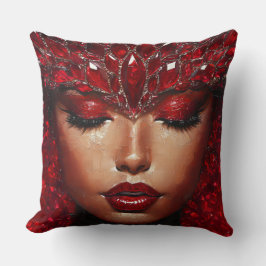 Mooie vrouw met rode juwelen kussen