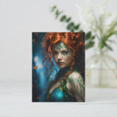 Mooie vrouw met rood haar ivy Tattoos Briefkaart (Staand voorkant)