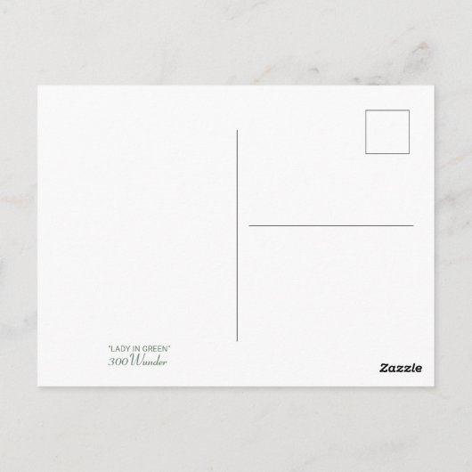 Mooie vrouw met vlinder en bloemen briefkaart (Achterkant)