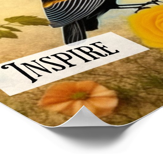 Mooie  Vrouw met Vogels en Bloemen Poster (Hoek)