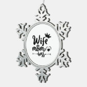 Mooie vrouw moeder en baas tin sneeuwvlok ornament (Rechts)