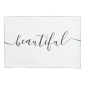 Mooie Vrouw NAAM White Black Script Kussensloop (Voorkant)