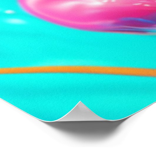 Mooie vrouw onder water AI kunst Poster (Hoek)