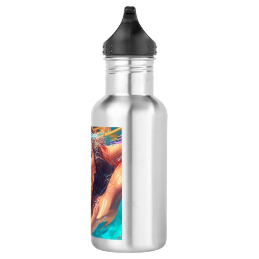Mooie vrouw onder water AI kunst Waterfles (Rechts)