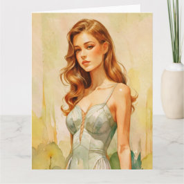 Mooie vrouw portret kaart