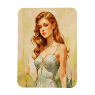 Mooie vrouw portret magneet