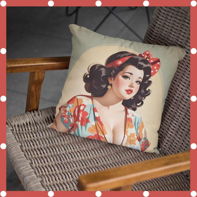 Mooie  Vrouw Retro Pin Up Kussen (Creator heeft geüpload)
