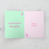 Mooie vrouw roze en zwart Verjaardag foto Kaart (Binnen)