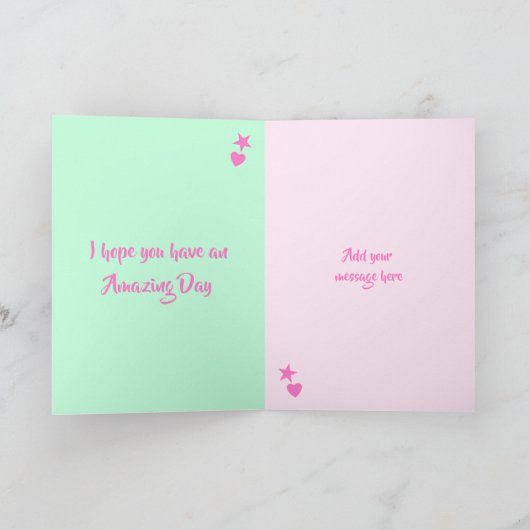 Mooie vrouw roze en zwart Verjaardag foto Kaart (Binnen)