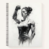 Mooie Vrouw Schets van Vrouw Bodybuilder Notitieboek (Voorkant)