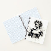 Mooie Vrouw Schets van Vrouw Bodybuilder Notitieboek (Binnen)