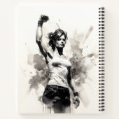 Mooie Vrouw Schets Van Vrouw Fitness Meisje Notitieboek (Achterkant)