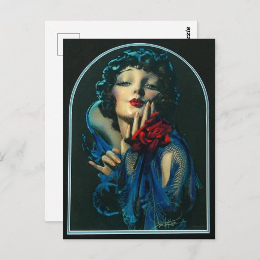 mooie vrouw uit de jaren 20 briefkaart (Voorkant / Achterkant)