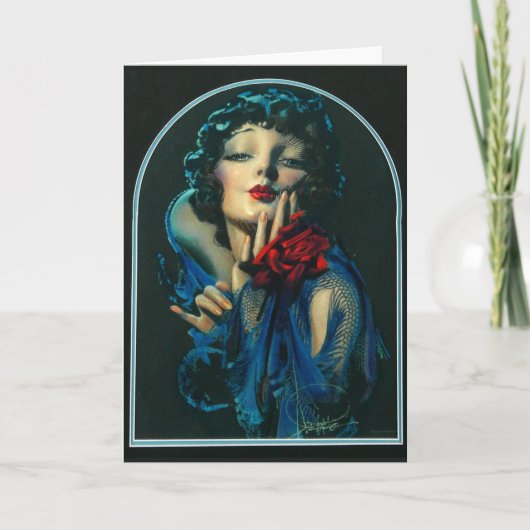 mooie vrouw uit de jaren 20 kaart (Voorkant)