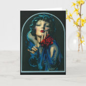 mooie vrouw uit de jaren 20 kaart (Gele Bloem)