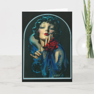 mooie vrouw uit de jaren 20 kaart