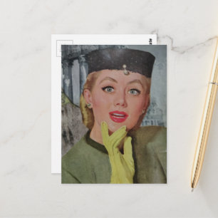 Mooie vrouw uit de jaren 50 collage briefkaart
