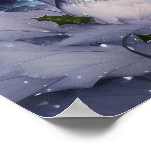 Mooie vrouw van de winter van Floral en sneeuw Poster (Hoek)