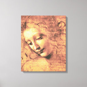 Mooie vrouw van Leonardo da Vinci Canvas Afdruk