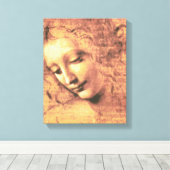 Mooie vrouw van Leonardo da Vinci Canvas Afdruk (Insitu (Houten vloer))