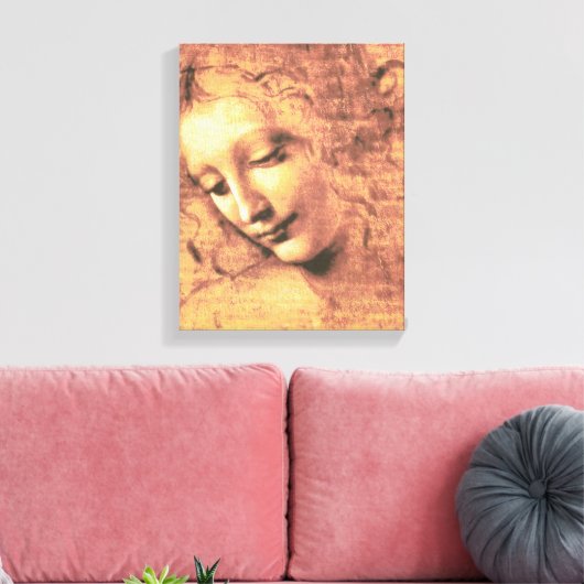 Mooie vrouw van Leonardo da Vinci Canvas Afdruk (Insitu (Woonkamer))