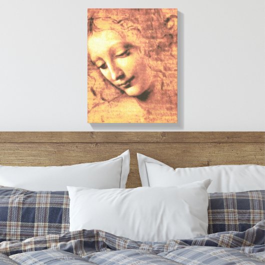 Mooie vrouw van Leonardo da Vinci Canvas Afdruk (Insitu (Slaapkamer))