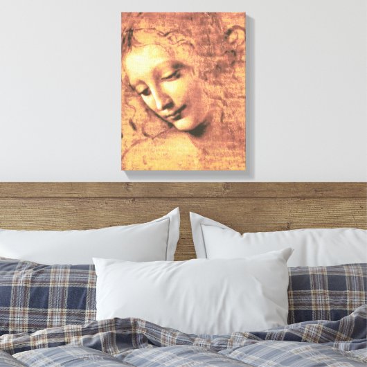 Mooie vrouw van Leonardo da Vinci Canvas Afdruk (Insitu (Slaapkamer))