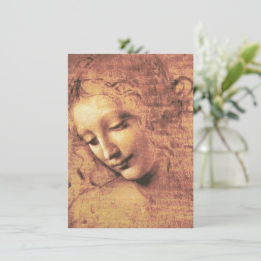 Mooie vrouw van Leonardo da Vinci Kaart (Staand voorkant)