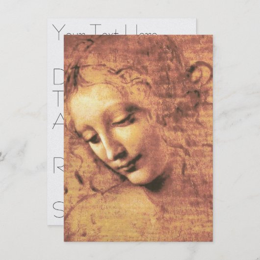 Mooie vrouw van Leonardo da Vinci Kaart (Voorkant / Achterkant)