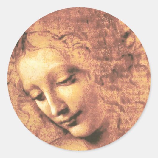 Mooie vrouw van Leonardo da Vinci Ronde Sticker (Voorkant)