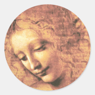Mooie vrouw van Leonardo da Vinci Ronde Sticker