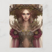 Mooie vrouw van Planten en bloemen Briefkaart (Voorkant)