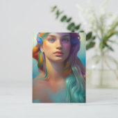 Mooie Vrouwe van het Zee een Zeemeermin Briefkaart (Staand voorkant)