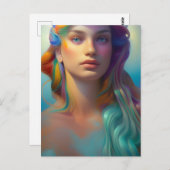 Mooie Vrouwe van het Zee een Zeemeermin Briefkaart (Voorkant / Achterkant)