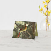 Mooie Vrouwelijke HoofdVogel Kaart (Gele Bloem)