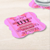 Mooie vrouwelijke ideeën voor haar verjaardag kartonnen onderzetters (Gekanteld)