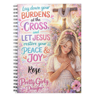 Mooie vrouwelijke inspirerende bloem christus Jezu Notitieboek