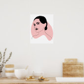 Mooie vrouwelijke kunst, zwart en wit, poster (Keuken)