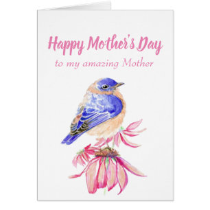 Mooie vrouwelijke mammie dag blauwvogel kunst