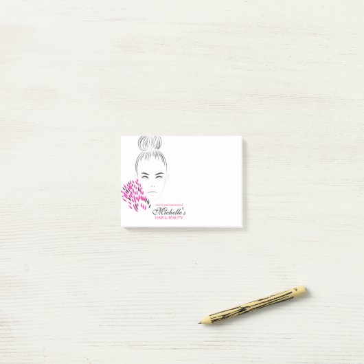 Mooie vrouwelijke mode illustratie post-it® notes (Op bureau)