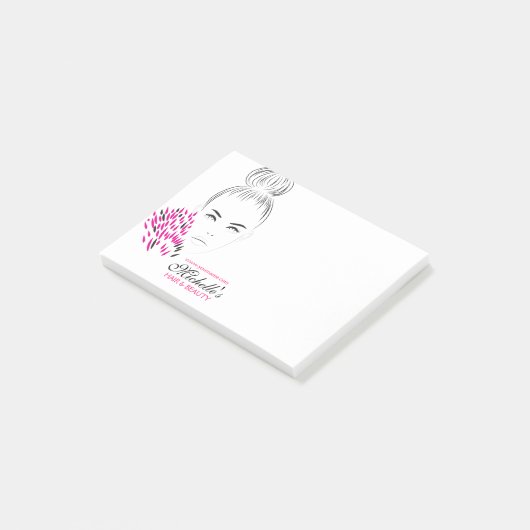 Mooie vrouwelijke mode illustratie post-it® notes (Schuin)