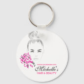 Mooie vrouwelijke mode illustratie sleutelhanger (Voorkant)