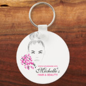 Mooie vrouwelijke mode illustratie sleutelhanger (Voorkant)