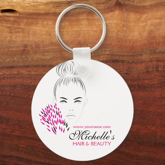 Mooie vrouwelijke mode illustratie sleutelhanger (Voorkant)